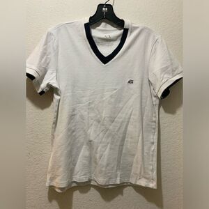 Armani v neck white and black small